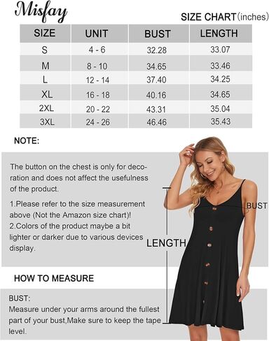 فستان نسائي صيفي من MISFAY بحزام سباغيتي وأزرار سفلية ورقبة على شكل حرف V بدون أكمام كاجوال لتغطية الشاطئ in Kuwait