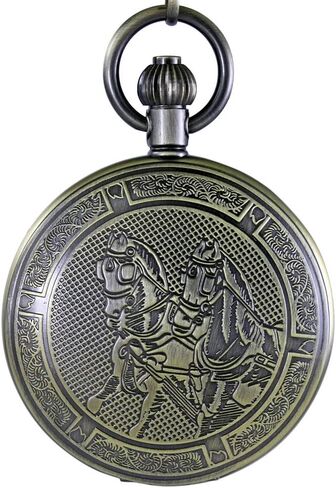 OGLE 3ATM مقاومة للماء عتيقة برونزية حصان أسود توربيون مراحل قمر رجالي طالب سلسلة تناظرية فوب ذاتية الملء صندوق ساعة جيب ميكانيكية in Kuwait