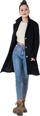 معطف GETUBACK النسائي الكلاسيكي المصنوع من مزيج الصوف الكشمير ومعطف البازلاء in Kuwait