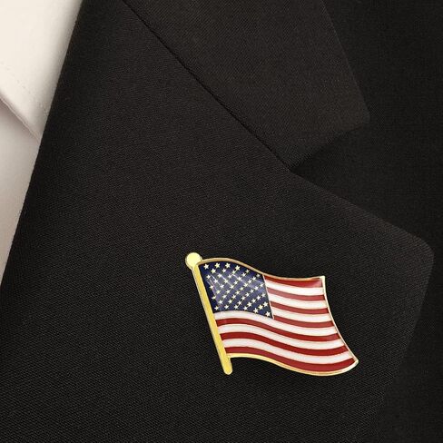 American Flag Lapel Pins – USA Metal Enamel Flag Pins United States US Waving Robust Crystal surfacing Badge brooch for patriotic display in Saudi Arabia