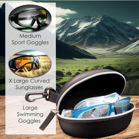 حقيبة النظارات الشمسية الرياضية MyEyeglassCase ومحفظة نحيفة وحقيبة نظارات كبيرة شبه صلبة مع مشبك حزام وحقيبة ناعمة وقماش in Kuwait