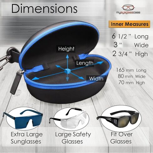 حقيبة النظارات الشمسية الرياضية MyEyeglassCase ومحفظة نحيفة وحقيبة نظارات كبيرة شبه صلبة مع مشبك حزام وحقيبة ناعمة وقماش in Kuwait