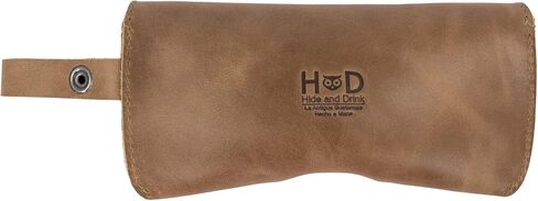 Hide & Drink, Eyeglasses Case with Wrist Strap Handmade from Full Grain Leather in Saudi Arabia