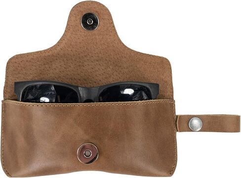 Hide & Drink, Eyeglasses Case with Wrist Strap Handmade from Full Grain Leather in Saudi Arabia