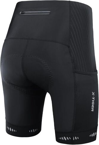 X-TIGER شورت رجالي لركوب الدراجات 5D مبطن لركوب الدراجات للرجال، ركوب الدراجات على الطرق الجبلية بعامل حماية من الأشعة فوق البنفسجية 50+ شورت ركوب الدراجات بجيوب بسحاب in Kuwait