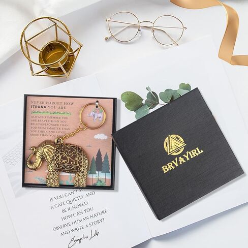 اكسسوارات سلسلة مفاتيح من برفايرل مع ديكور فيل هي هدايا فريدة للرجال او هدايا مضحكة للنساء، سلسلة مفاتيح رائعة للرجال، مجموعة سلاسل مفاتيح لطيفة للنساء، لون برونزي، مقاس واحد, برونزي in Kuwait