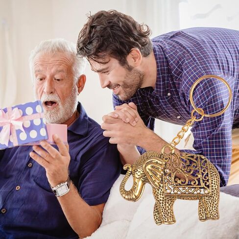 اكسسوارات سلسلة مفاتيح من برفايرل مع ديكور فيل هي هدايا فريدة للرجال او هدايا مضحكة للنساء، سلسلة مفاتيح رائعة للرجال، مجموعة سلاسل مفاتيح لطيفة للنساء، لون برونزي، مقاس واحد, برونزي in Kuwait