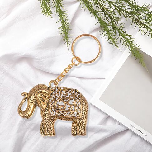 اكسسوارات سلسلة مفاتيح من برفايرل مع ديكور فيل هي هدايا فريدة للرجال او هدايا مضحكة للنساء، سلسلة مفاتيح رائعة للرجال، مجموعة سلاسل مفاتيح لطيفة للنساء، لون برونزي، مقاس واحد, برونزي in Kuwait