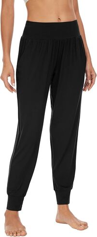 WiWi المرأة الخيزران فسكوزي ركض بيجامة عادية السراويل فضفاضة اليوغا قيعان مريح صالة Sweatpants مع جيوب S-XXL in Kuwait