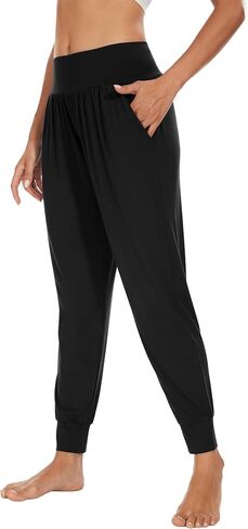 WiWi المرأة الخيزران فسكوزي ركض بيجامة عادية السراويل فضفاضة اليوغا قيعان مريح صالة Sweatpants مع جيوب S-XXL in Kuwait