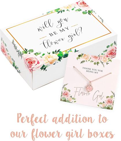 هدية فتاة الزهرة من Pop Fizz Designs - قلادة فتاة الزهرة (مجموعة من 2) | مجوهرات البنات | قلادة فتاة الزهرة | هدايا فتاة الزهرة من العروس in Kuwait