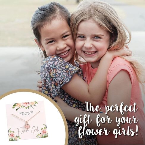 هدية فتاة الزهرة من Pop Fizz Designs - قلادة فتاة الزهرة (مجموعة من 2) | مجوهرات البنات | قلادة فتاة الزهرة | هدايا فتاة الزهرة من العروس in Kuwait