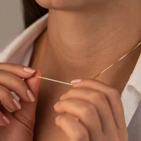 Mauzew Dainty Chain Necklace for Women 18K Gold Plated Coin Disc Choker Necklaces Simple Satellite Beaded Twisted Chain Necklace Delicate Thin Paper Clip Necklaces Everyday Jewelry Birthday Gifts in Kuwait