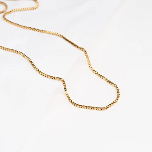 Mauzew Dainty Chain Necklace for Women 18K Gold Plated Coin Disc Choker Necklaces Simple Satellite Beaded Twisted Chain Necklace Delicate Thin Paper Clip Necklaces Everyday Jewelry Birthday Gifts in Kuwait
