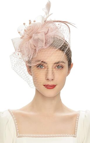Cizoe Kentucky Derby Fascinators for Women High Tea Party Hat Wedding Cocktail Flower Headware with Mesh and Feathers in Saudi Arabia