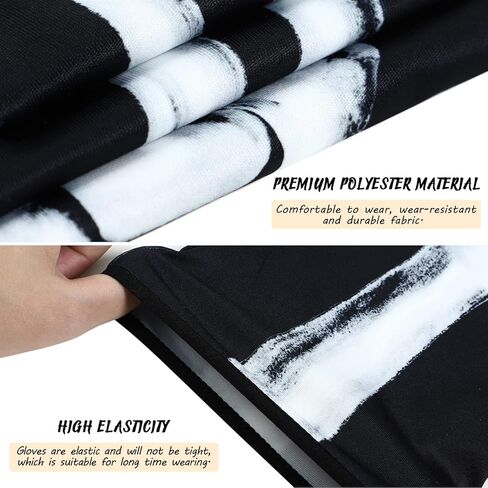 بريتي زوم قفازات كاملة الاصابع بتصميم هيكل عظمي للمعصم، قفازات جمجمة للهالوين، كما هو موضح، مقاس M, كما هو موضح in Kuwait