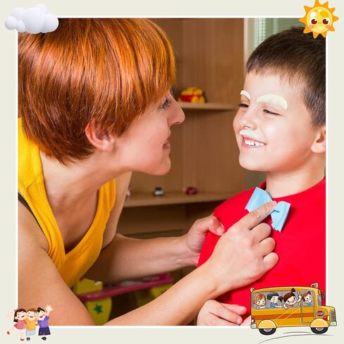 Old Man Costume Old Man Stick-on Mustache and Eyebrows Set, Fake Mustache Costume Bushy Grey White Eyebrows and Moustache Kit in Kuwait