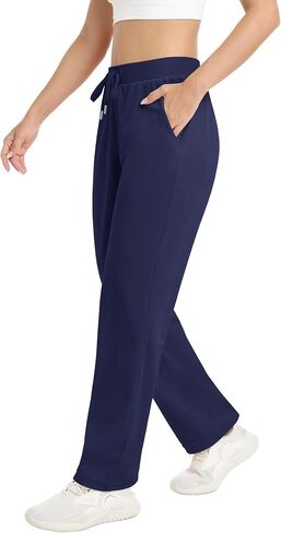 MAGCOMSEN Women's Fleece Pants Track Athletic Running Yoga Velour Pants Jogger Comfy Pajama Lounge Sweatpants in Kuwait