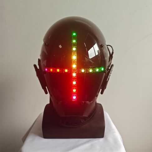 قناع KYEDAY Punk Cosplay للرجال، قناع إضاءة LED متعدد الألوان مناسب للهالوين وإكسسوارات الحفلات الموسيقية والمهرجانات in Kuwait