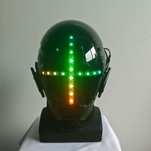 قناع KYEDAY Punk Cosplay للرجال، قناع إضاءة LED متعدد الألوان مناسب للهالوين وإكسسوارات الحفلات الموسيقية والمهرجانات in Kuwait