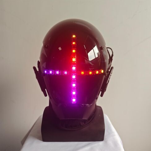 قناع KYEDAY Punk Cosplay للرجال، قناع إضاءة LED متعدد الألوان مناسب للهالوين وإكسسوارات الحفلات الموسيقية والمهرجانات in Kuwait