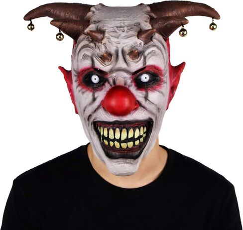 قناع مهرج Jingle Jangle من MOLEZU زي تنكري للهالوين مع قناع مهرج مرعب ومهرج مخيف من اللاتكس للوجه in Kuwait