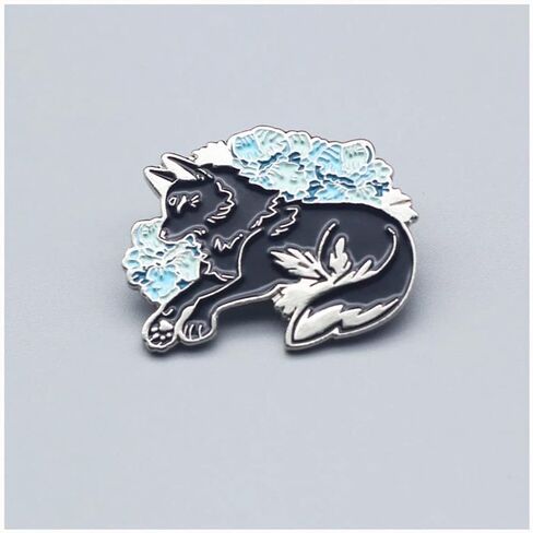 بروش على شكل ذئب اسود لطيف، شارة معدنية مثيرة للاهتمام لشنط الظهر والجاكيت والقبعات والحقائب، اكسسوارات للنساء والفتيات والاطفال، مصنوعة من خليط معدني من الستيل بدون احجار كريمة, سبيكة صلب, بدون أحجار in Kuwait