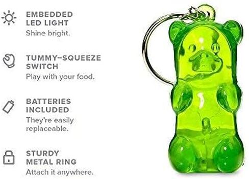 Gummygoods لدغة الحجم سلسلة المفاتيح غائر الدب ضوء الليل للأطفال، ضوء LED، وشملت البطارية in Kuwait