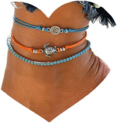 FMR Boho Ankle Bracelets for Women Beaded Ankle Bracelets Stretch Ankle Bracelets for Women Beach Ankle Bracelets Fashion Foot Jewelry for Women and Teen Girls in Kuwait