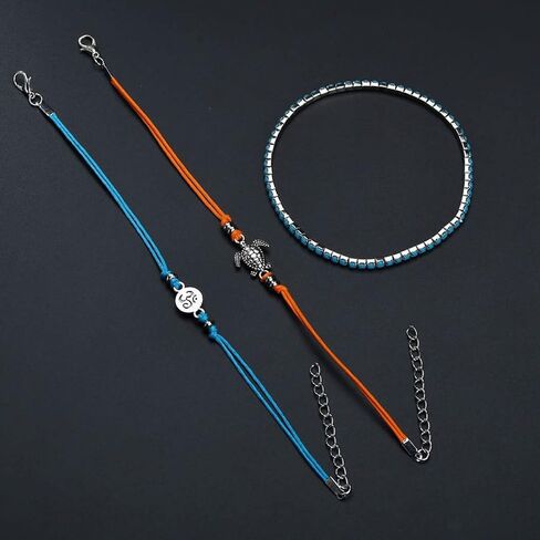 FMR Boho Ankle Bracelets for Women Beaded Ankle Bracelets Stretch Ankle Bracelets for Women Beach Ankle Bracelets Fashion Foot Jewelry for Women and Teen Girls in Kuwait