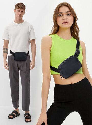 حقيبة حزام مايفانسي للنساء باللون الأسود من فاني حزم حقائب كروس مع حزام قابل للتعديل للجري أثناء السفر ومقاومة للماء in Kuwait