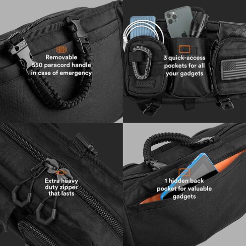 حقيبة حبال كبيرة مستوحاة من التكتيكات من فيتدوم للرجال. حقيبة EDC من إكسسوارات Techwear المثالية للرجال. حزمة الخصر متعددة الوظائف in Kuwait