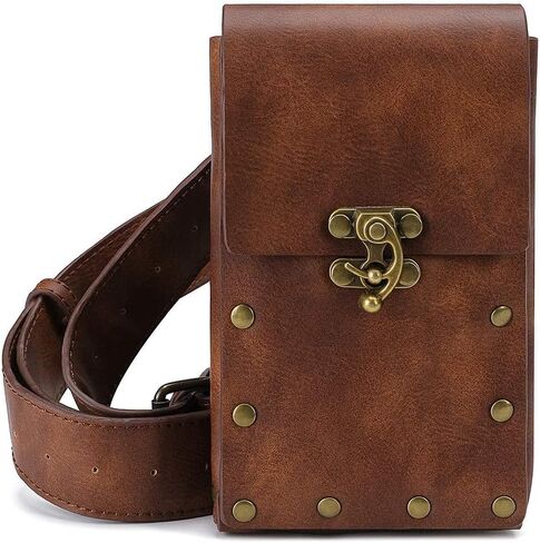حقيبة كتف Steampunk Crossbody رسول القوطية الخصر حزمة مراوح سلسلة قطرة الساق الورك الحافظة حزام المحفظة الحقيبة in Kuwait