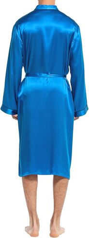 COLD POSH Men's Real Silk Robe Luxury Lightweight Bathrobe for Men Long Sleeve Mulberry Silk Sleepwear in Kuwait