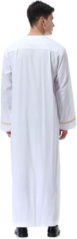 Men's Muslim Clothes Durable Kaftan Robe Dubai Long Gown Ethnic Clothes,1pc Soft Robe in Kuwait