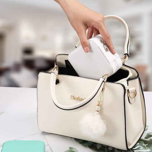 XZUZ Small Travel Jewelry Box With Mirror, Portable Jewelry organizer Display Storage Box for Earrings Rings Necklaces, Jewelry ase for female Girls white 1pc in Saudi Arabia