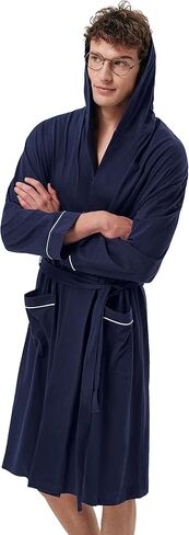 SIORO Men's Cotton Robe Lightweight, Soft Kimono Knee Length Bathrobes for Spa and House, M-XXL in Saudi Arabia