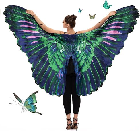 فقط للحفلات، فستان على شكل فراشة للسيدات، فستان فاخر على شكل فراشة للبالغين بأجنحة رافين للهالوين in Kuwait