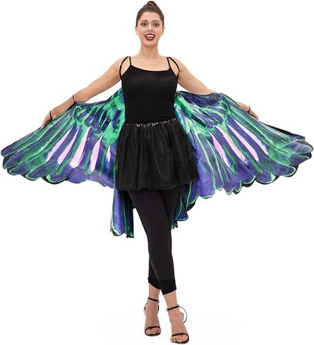 فقط للحفلات، فستان على شكل فراشة للسيدات، فستان فاخر على شكل فراشة للبالغين بأجنحة رافين للهالوين in Kuwait