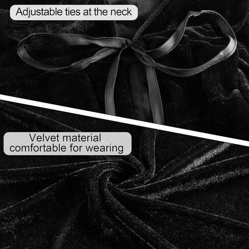 رداء أسود مع غطاء رأس للجنسين من DAYI، عباءة سوداء مع غطاء رأس للنساء، زي ساحر رداء الهالوين للحفلات مقاس 59 بوصة in Kuwait
