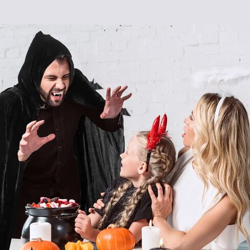 رداء أسود مع غطاء رأس للجنسين من DAYI، عباءة سوداء مع غطاء رأس للنساء، زي ساحر رداء الهالوين للحفلات مقاس 59 بوصة in Kuwait