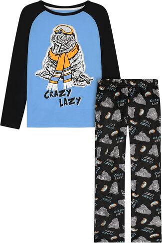 Sleep On It Boys Pajamas Set for Kids | Plush Fleece Sleepwear Top and Pajama Pant Set in Kuwait