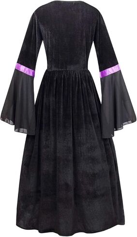 Colorful House Women Wicked Witch Costume, Purple Long Sorceress Classic Dress in Kuwait