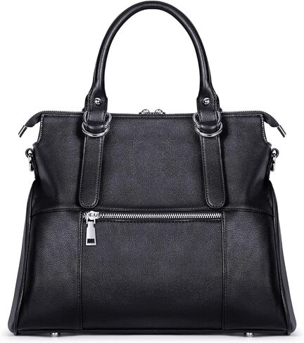 IBFUN Handbags for Women PU Leather Satchel Purse Ladies Shoulder Bags Top Handle Tote Black in Kuwait