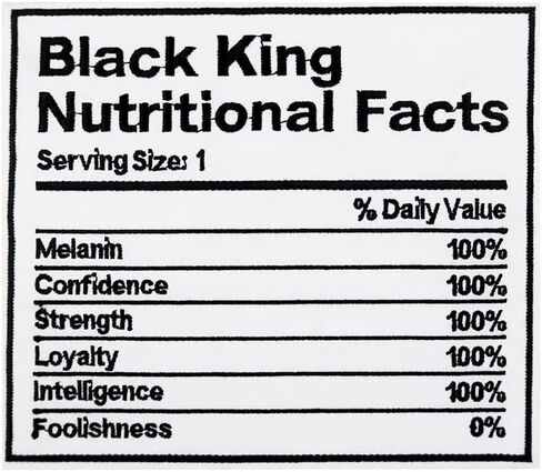 Cute-Patch Juneteenth Black King Nutritional Facts Embroidered Iron on Patch BLM Black Lives Matter in Saudi Arabia