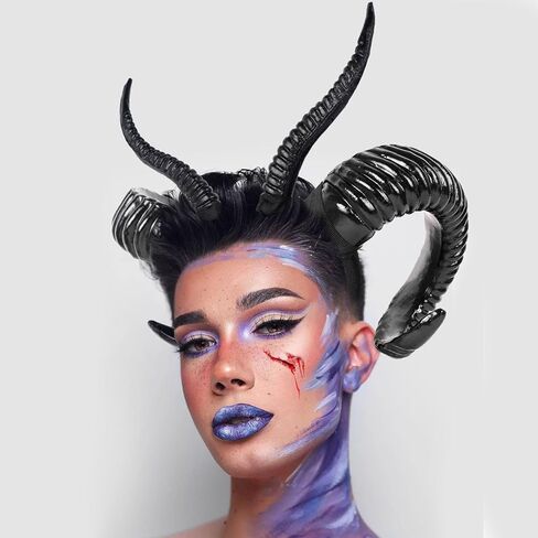 مجموعة Boutic قرون الشيطان عقال-أسود-شيطان-قرون Maleficent قرون الهالوين زي قرون الماعز عقال in Kuwait
