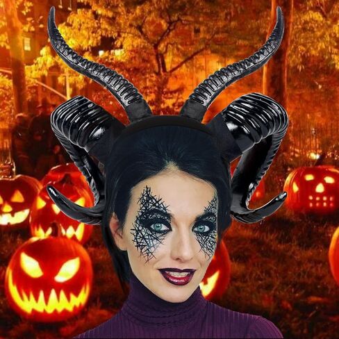 مجموعة Boutic قرون الشيطان عقال-أسود-شيطان-قرون Maleficent قرون الهالوين زي قرون الماعز عقال in Kuwait