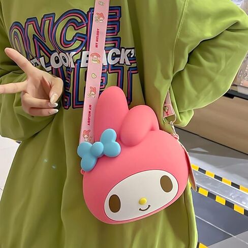 Uywgaun Kawaii رسول حقائب الكرتون المحفظة لطيف حقيبة كروسبودي حقيبة أنيمي صغيرة للفتيات (الوردي الأحمر) in Kuwait