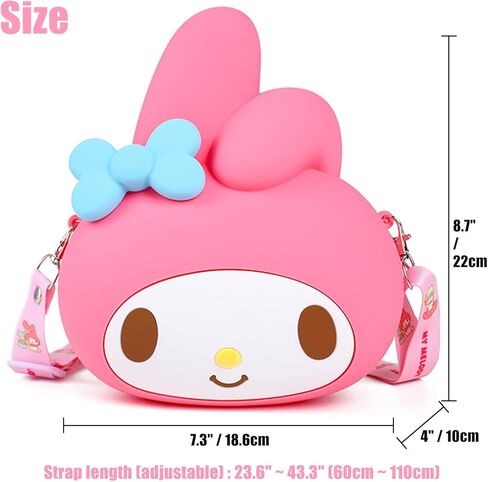 Uywgaun Kawaii رسول حقائب الكرتون المحفظة لطيف حقيبة كروسبودي حقيبة أنيمي صغيرة للفتيات (الوردي الأحمر) in Kuwait