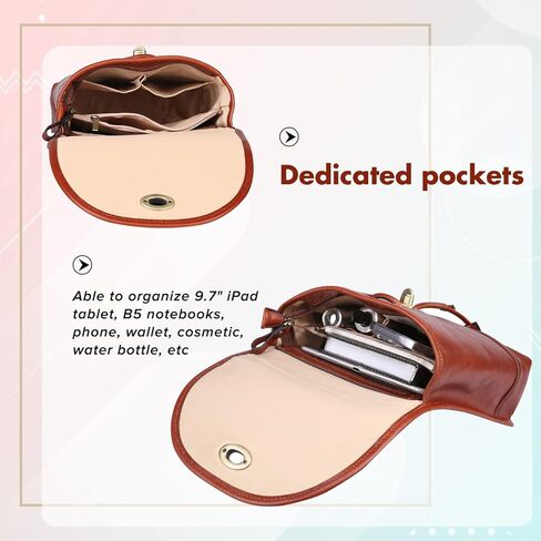 باونس شنطة ظهر عصرية من الجلد الايطالي قابلة للتحويل للنساء، شنطة كتف صغيرة مع قفل دوار بلون بني، مقاس واحد، شنطة ظهر عصرية من الجلد للنساء, بني in Kuwait